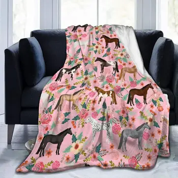 Селскостопански животни, Розово, покривки, украса одеяло, Фланелевое флисовое одеало за легло, уютно плюшевое юрган за спалня, хол, диван