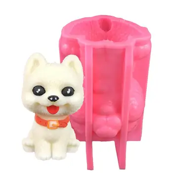 Силиконова форма с 3D животни, форми за печене във формата на куче, форми за производство на свещи, Украшение 