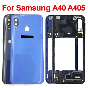 Средната Рамка За Samsung Galaxy A40 2019 A405 SM-A405F A405DS Корпуса на Задния Капак на Отделението за батерията Делото Врати