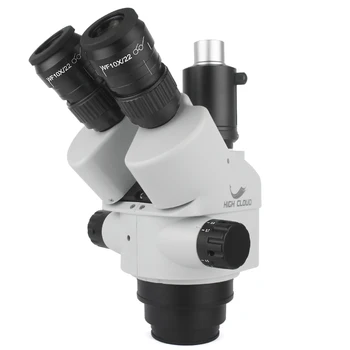 Стереоскопическая Корона Микроскоп с 7-45-кратно Едновременно Фокусно Тринокулярным увеличаване на 0.5 x 2.0 x Допълнителен Обектив C-mount Адаптер За Камера