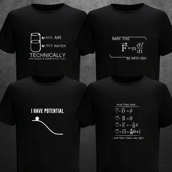 Тениска на Man Физика God С Надпис Maxwell Equations, А След това се Появи Лек Летен ден за ден Пуловер С Принтом И Къси ръкави, Удобен