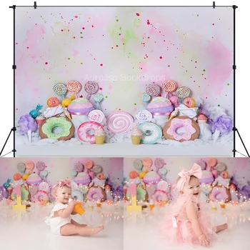 Фонове Сладкарница Baby Kids Cake Smash Photogrpahy Подпори За Фото Студио Child Adult Photocall Background 0