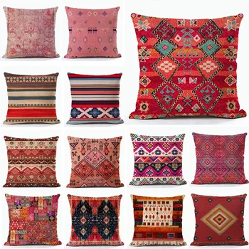 Цветна Марокански Етническа бохемската възглавница, Геометрични Начало декор, калъф за офис дивана, калъфка за нощуване на открито