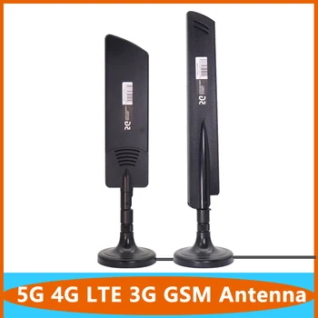 Широколентова Антена 5G и 4G, 3G GSM Omni Router С Висок Коефициент на Усилване на 22dbi 600 ~ 6000 Mhz Външна Антена Omni WiFi С TS9 SMA RPSMA Мъжки Магнитен