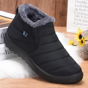 Дамски зимни обувки, на мама, зимни обувки, дамски ежедневни ботильоны, нескользящая градинска плюшен топли зимни обувки, лека космати обувки 1