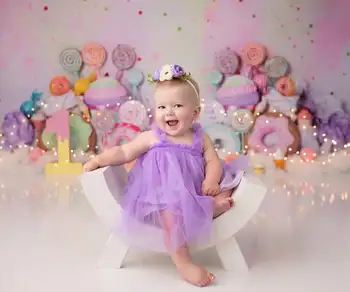 Фонове Сладкарница Baby Kids Cake Smash Photogrpahy Подпори За Фото Студио Child Adult Photocall Background 1