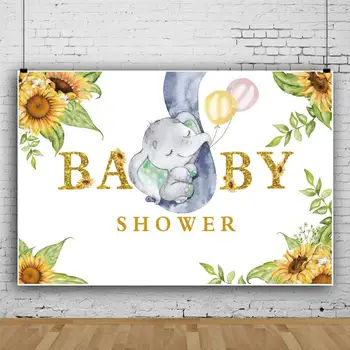 Фотосесията Yeele Baby Shower с анимационни слон, фон за снимки с подсолнухом, Фотографски декори, декори за фото студио 1
