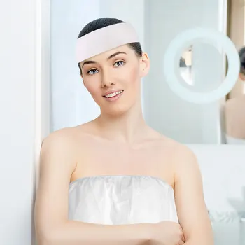 20PCS за еднократна употреба спа-потребителите със спа-повязками за лице, 10 Спа-потребителите, халат за баня + 10 еластични главоболия на потребителите, лента за коса с удобна закопчалка 2