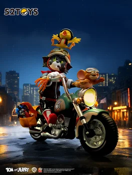 52toys Голяма фигурка на Том и Джери Ретро Мотоциклет Височина: 18 см/7,08 инча, Сладки Колекционерски Фигурки, Идеална Играчка за подарък 2