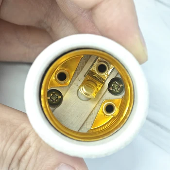 Led лампа спираловидни Керамични огнеупорни адаптер за домашна употреба, кръгла розетка за цокъл на крушка E14, държач за крушка E27 с кабел, смяна на дома 2