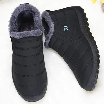 Дамски зимни обувки, на мама, зимни обувки, дамски ежедневни ботильоны, нескользящая градинска плюшен топли зимни обувки, лека космати обувки 2