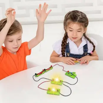 Комплект за проучване на електричество Забавни играчки за физика Детски експеримент STEM, модул за обучение практически умения, Играчка за деца Базов комплект схеми 2