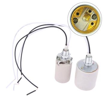 Led лампа спираловидни Керамични огнеупорни адаптер за домашна употреба, кръгла розетка за цокъл на крушка E14, държач за крушка E27 с кабел, смяна на дома 3