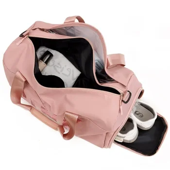 Нова розова спортна чанта с пайети, отделение за дамски обувки, непромокаеми спортни чанти за фитнес-тренировки, спортна чанта Bolsa Sac De. 3