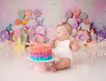 Фонове Сладкарница Baby Kids Cake Smash Photogrpahy Подпори За Фото Студио Child Adult Photocall Background 3