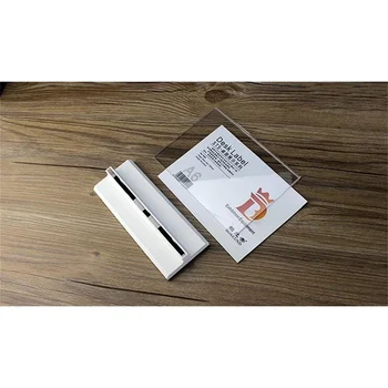 148 *210 мм Т-образен Акрилни Стелажи за картички, менюта, Оранжево-Бяла, Черна Пластмасова основа, Рекламен плакат, Рамка за етикети 4