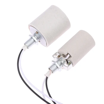 Led лампа спираловидни Керамични огнеупорни адаптер за домашна употреба, кръгла розетка за цокъл на крушка E14, държач за крушка E27 с кабел, смяна на дома 4