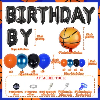 Комплект Баскетболни Гирлянди от Балони за Момчета, Декор за Парти по случай Рожден Ден, Цветни Банер С Букви, за да проверите за Спортни Партита 4