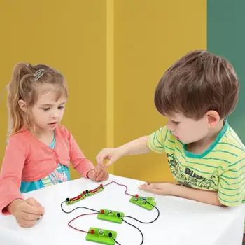 Комплект за проучване на електричество Забавни играчки за физика Детски експеримент STEM, модул за обучение практически умения, Играчка за деца Базов комплект схеми 4