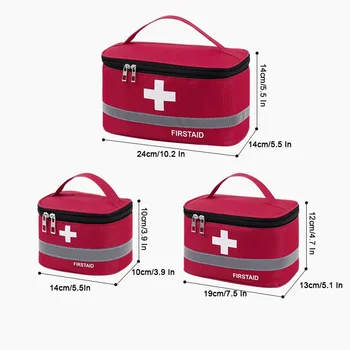Медицинска пътна опаковка за нощуване на открито, преносим спасителна чанта за носене, Водоустойчива чанта за съхранение на детски лекарства голям капацитет 5